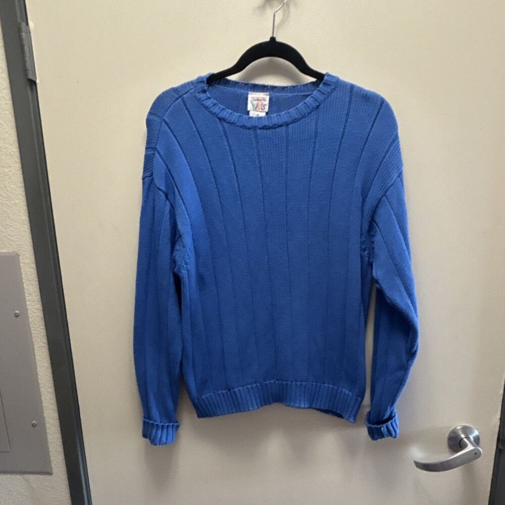 Talbots Kids Pullover Blue 100% Cotton Sweater Boys Long Sleeve Size 16